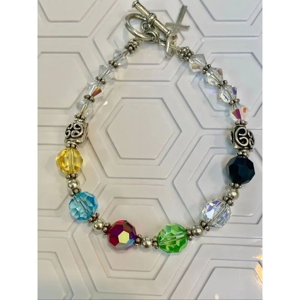 Savalation Crystal Bracelet with Cross Charm #christian #cross #faith #handmade